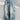 Y2K Style Washed Faux Denim Cargo Pants