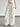 White Wide-Leg Pants with Ruched Hem