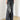 Printed Washed Distressed Flared Jeans