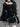 Dark Gothic Lace-Trimmed Long Sleeve Top