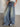 Vintage Washed Blue Denim Wide Leg Jeans