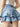High-Waisted Ruffled Denim Mini Skirt