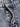 ACID-WASH BARBED WIRE DESIGN STRAIGHT LEG LONG PANTS