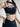 ASYMMETRICAL BLACK CROP TOP COTTON BLEND SUMMER