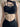 ASYMMETRICAL BLACK CROP TOP COTTON BLEND SUMMER