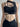 ASYMMETRICAL BLACK CROP TOP COTTON BLEND SUMMER