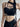 ASYMMETRICAL BLACK CROP TOP COTTON BLEND SUMMER