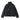 ASYMMETRICAL BLACK PUFFER JACKET WITH TURN-DOWN COLLAR AND COTTON LINING