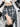 ASYMMETRICAL PLAID GROMMET SKIRT SHORT FLARED HEM
