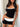ATHLETIC SET WITH SQUARE NECK IN SOLID COLOR - BLACK AND WHITE