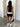 ATHLETIC SET WITH SQUARE NECK IN SOLID COLOR - BLACK AND WHITE