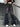 BAGGY JEANS WITH STAR PATCHES - DARK Y2K STAR STYLE