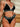 BLACK AND WHITE LINGERIE ENGLISH LETTER BRA PANTIES SET
