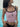 BLACK AND WHITE TANK TOP WITH HEART NECKLACE AND DOUBLE CONTRAST STRAPS - Sweetheart Supplies