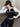 BLACK AND WHITE ZIP-UP CROP TOP Y2K VINTAGE SPRING LONG SLEEVE