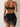 BLACK BIKINI SARONG SET SHEER ELASTANE FABRIC TEXTURE