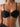 BLACK BIKINI SARONG SET SHEER ELASTANE FABRIC TEXTURE