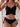 BLACK BIKINI SET SOLID COLOR TWO-PIECE