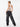 BLACK CARGO JEANS WITH GEOMETRIC DESIGN, MID WAIST COTTON BLEND LONG PANTS