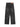 BLACK CARGO JEANS WITH GEOMETRIC DESIGN, MID WAIST COTTON BLEND LONG PANTS