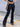 BLACK CARGO PANTS WITH METAL HARDWARE LOW WAIST FLARED TROUSERS