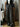 BLACK CARGO PANTS WITH WHITE STRIPES - TECHWEAR BLACK CARGO FOR STREETWEAR