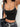 BLACK CROP TOP WITH LEOPARD PRINT TRIM - Y2K STRAPLESS COLLAR HIGH ELASTICITY