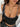 BLACK CROP TOP WITH LEOPARD PRINT TRIM - Y2K STRAPLESS COLLAR HIGH ELASTICITY