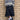 BLACK CULOTTES WITH WHITE STITCHING MENS HIP HOP EMBROIDERED DENIM
