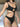 BLACK CUT-OUT CAMI BODYSUIT WITH CHAIN NECKLACE Y2K SLIM FIT