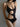 BLACK CUT-OUT CAMI BODYSUIT WITH CHAIN NECKLACE Y2K SLIM FIT