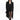 BLACK DOUBLE-BREASTED OVERCOAT MODEL BEHAVIOR LONG COAT