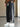 BLACK DRAWSTRING PANTS WITH PATTERNED SIDE STRIPES - PERFECT FIT COTON AVEC