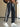 BLACK DRAWSTRING PANTS WITH PATTERNED SIDE STRIPES - PERFECT FIT COTON AVEC