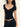 BLACK FITTED V-NECK TOP WITH CLASSIC SHORT SLEEVES