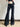 BLACK FLARE CARGO PANTS LOW RISE COTTON