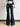 BLACK FLARE CARGO PANTS LOW RISE COTTON