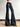 BLACK FLARE CARGO PANTS LOW RISE COTTON
