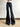 BLACK FLARE CARGO PANTS LOW RISE COTTON