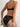 BLACK FLORAL LINGERIE SET WITH BOW TIE