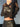 BLACK GRAPHIC LONG-SLEEVE CROP TOP SLIM FIT CREW