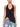BLACK HALTER TOP WITH SILVER BUCKLE SLIM FIT V-NECK - Sweetheart Supplies
