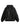 BLACK HOODED BOMBER JACKET WITH DISTRESSED DENIM ACCENTS LOOSE FIT DENIM