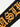 BLACK JEANS WITH ORANGE GOTHIC LETTERING REGULAR FIT CONTOUR JEANS