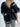 BLACK KNIT CARDIGAN WITH WHITE STRIPES - CUTE LOOSE LONG SLEEVE DESIGN - Sweetheart Supplies