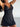 BLACK LACE NIGHTGOWN WITH CONTRAST LACE DETAILING
