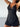 BLACK LACE NIGHTGOWN WITH CONTRAST LACE DETAILING