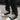 BLACK LEATHER SNEAKERS WITH RUBBER OUTSOLE AND ROUND TOE