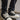 BLACK LEATHER SNEAKERS WITH RUBBER OUTSOLE AND ROUND TOE