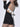 BLACK MINI DRESS WITH WHITE BOW SLIM FIT Y2K STYLE